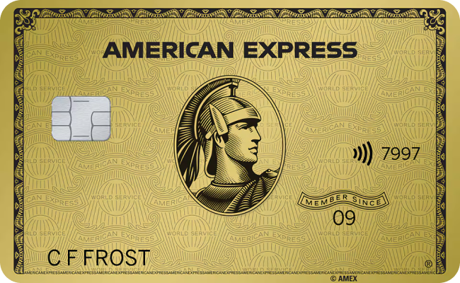 American Express Gold Card credit card image showing card design and features
