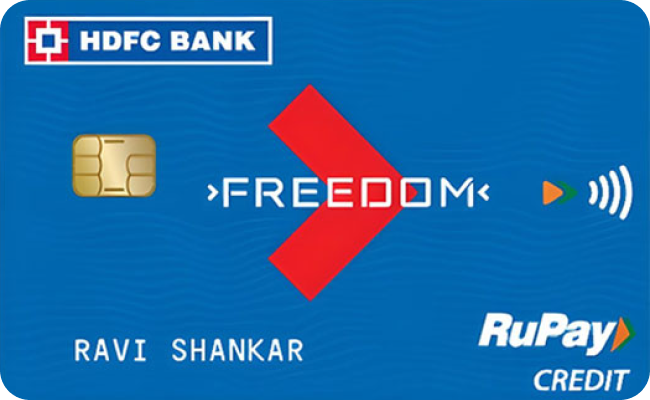 HDFC Freedom RuPay Credit Card credit card image showing card design and features