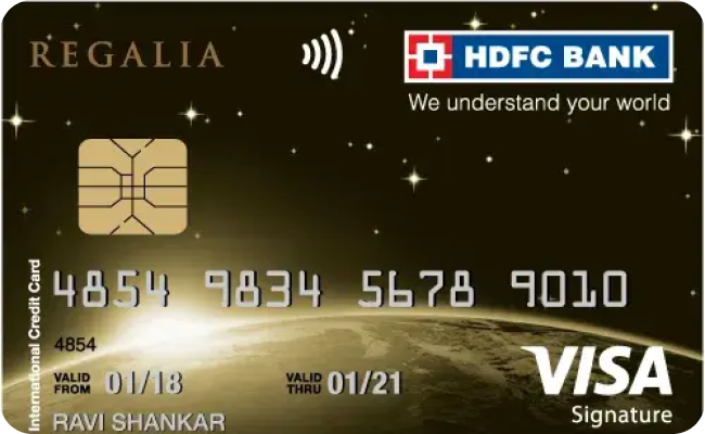 HDFC Regalia Credit Card credit card image showing card design and features