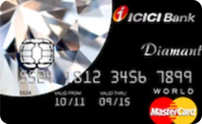 ICICI Diamant Credit Card credit card image showing card design and features