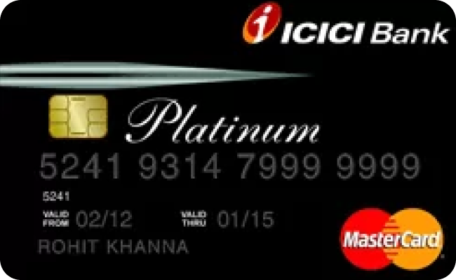ICICI Instant Platinum Credit Card credit card image showing card design and features