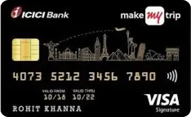ICICI MMT Credit Card credit card image showing card design and features