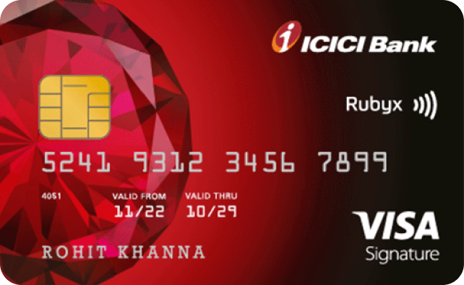 ICICI Rubyx Credit Card credit card image showing card design and features