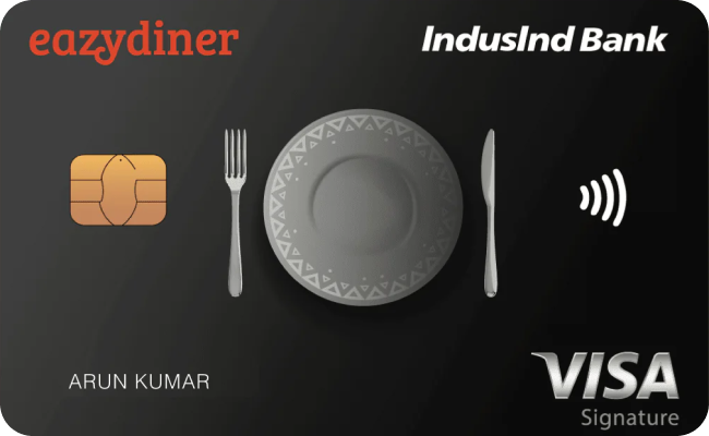 IndusInd Bank Eazydiner Credit Card credit card image showing card design and features