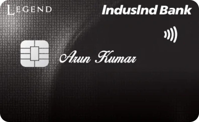 IndusInd Bank Legend Credit Card credit card image showing card design and features