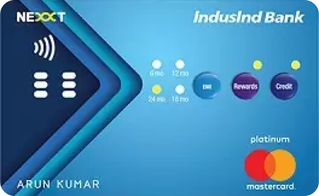 IndusInd Bank Nexxt Credit Card credit card image showing card design and features