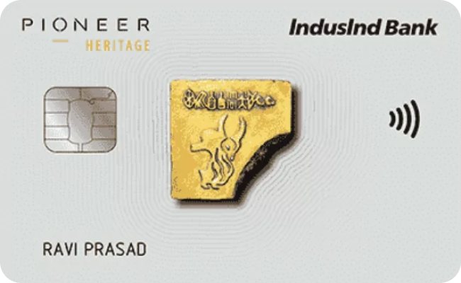 IndusInd Bank Pioneer Heritage Metal credit card image showing card design and features