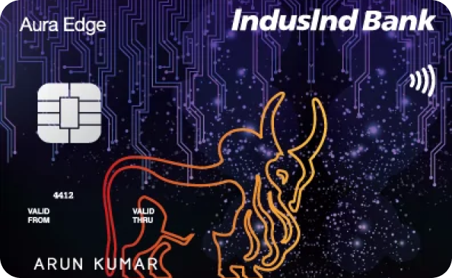 IndusInd Bank Platinum Aura Edge credit card image showing card design and features