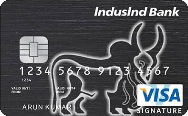IndusInd Bank Signature Credit Card credit card image showing card design and features