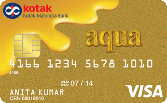 Kotak Mahindra Aqua Gold credit card image showing card design and features