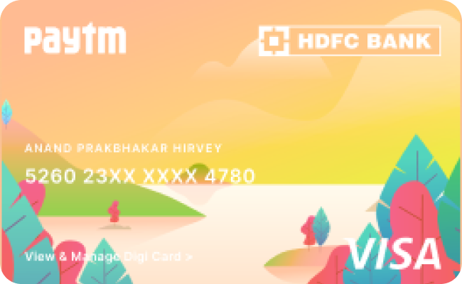 PayTM HDFC Credit Card credit card image showing card design and features