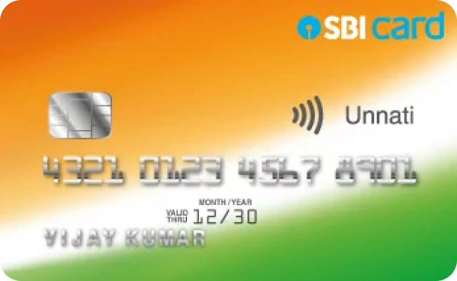 SBI Card Unnati credit card image showing card design and features
