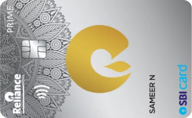SBI Reliance Card PRIME credit card image showing card design and features