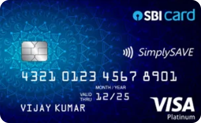 SBI SimplySAVE Credit Card credit card image showing card design and features