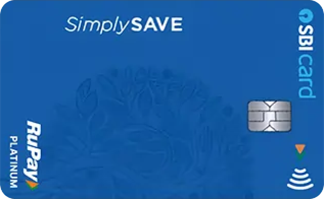SBI SimplySAVE RuPay Credit Card credit card image showing card design and features
