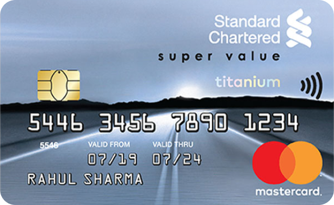 Standard Chartered Super Value Titanium credit card image showing card design and features